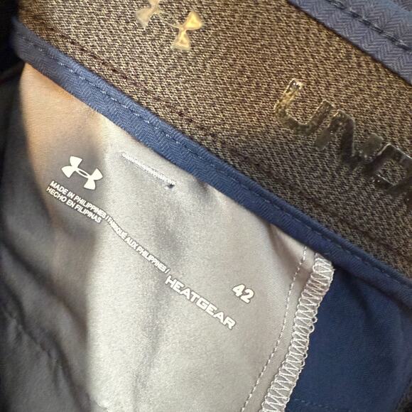 Under Armour Shorts Mens 42 Blue Golf Performance Stretch Chino Shorts Casual - Picture 8 of 8